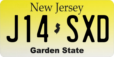NJ license plate J14SXD