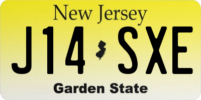 NJ license plate J14SXE