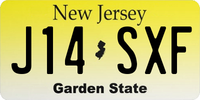 NJ license plate J14SXF