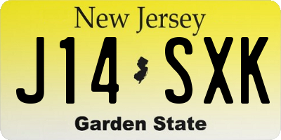NJ license plate J14SXK