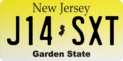 NJ license plate J14SXT