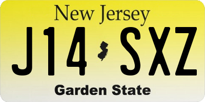 NJ license plate J14SXZ