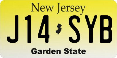 NJ license plate J14SYB