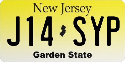 NJ license plate J14SYP