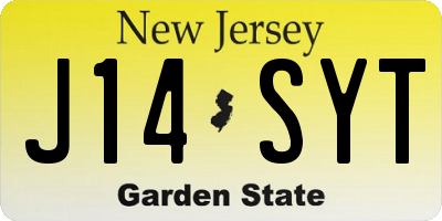 NJ license plate J14SYT