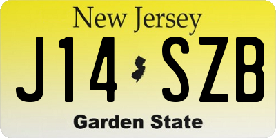 NJ license plate J14SZB