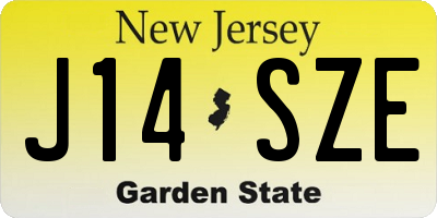 NJ license plate J14SZE