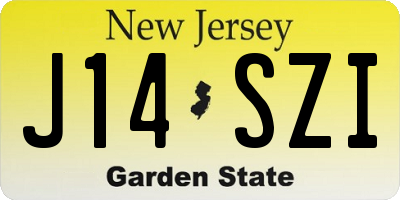 NJ license plate J14SZI