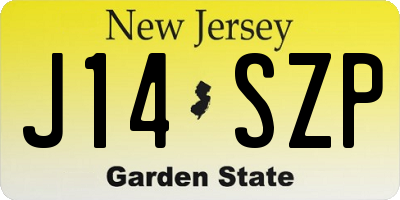 NJ license plate J14SZP