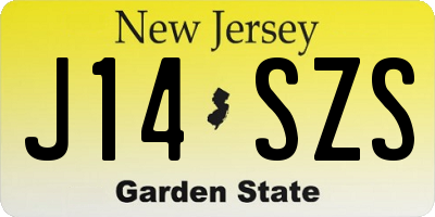 NJ license plate J14SZS