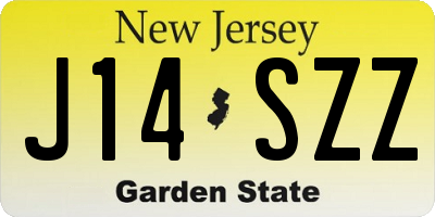 NJ license plate J14SZZ
