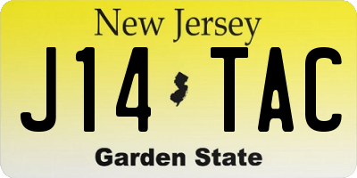 NJ license plate J14TAC
