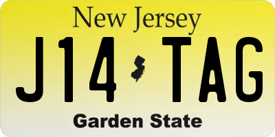 NJ license plate J14TAG