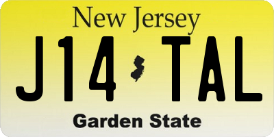 NJ license plate J14TAL