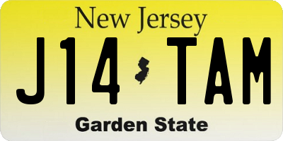 NJ license plate J14TAM