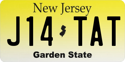 NJ license plate J14TAT