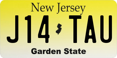 NJ license plate J14TAU