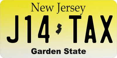 NJ license plate J14TAX