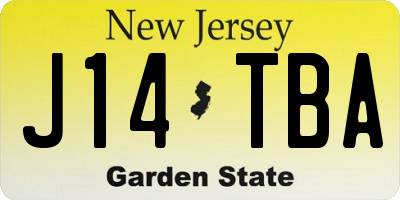 NJ license plate J14TBA