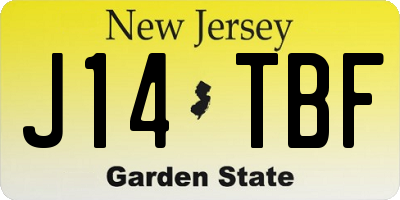 NJ license plate J14TBF