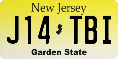 NJ license plate J14TBI
