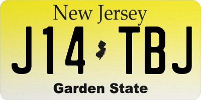 NJ license plate J14TBJ