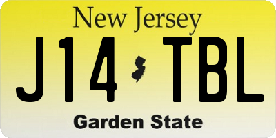 NJ license plate J14TBL