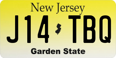 NJ license plate J14TBQ
