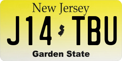 NJ license plate J14TBU