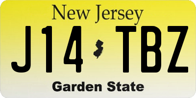NJ license plate J14TBZ