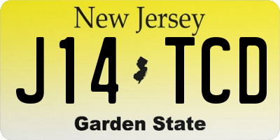 NJ license plate J14TCD