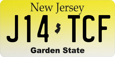 NJ license plate J14TCF