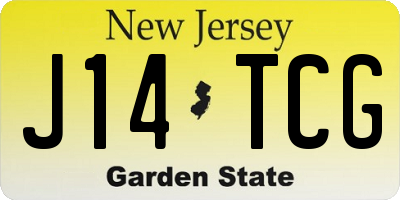 NJ license plate J14TCG