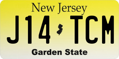NJ license plate J14TCM