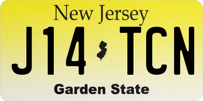 NJ license plate J14TCN