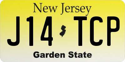 NJ license plate J14TCP