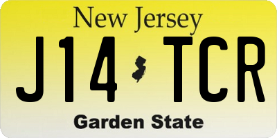 NJ license plate J14TCR