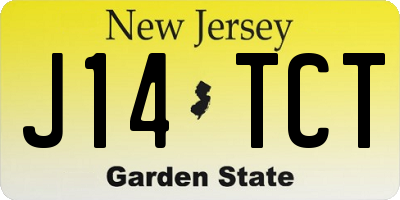 NJ license plate J14TCT