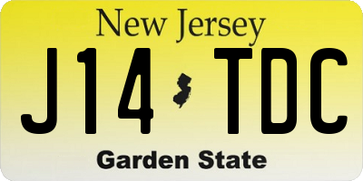 NJ license plate J14TDC