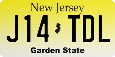 NJ license plate J14TDL