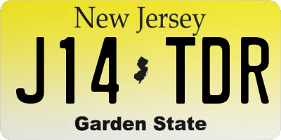 NJ license plate J14TDR