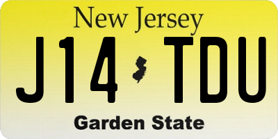 NJ license plate J14TDU