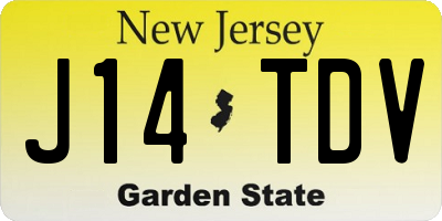 NJ license plate J14TDV