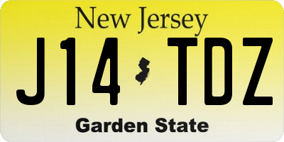 NJ license plate J14TDZ