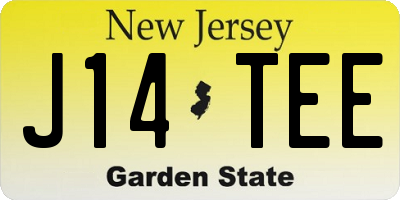NJ license plate J14TEE