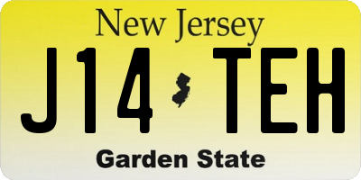 NJ license plate J14TEH