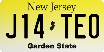 NJ license plate J14TEO