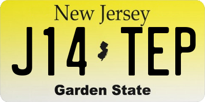 NJ license plate J14TEP