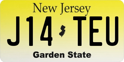 NJ license plate J14TEU