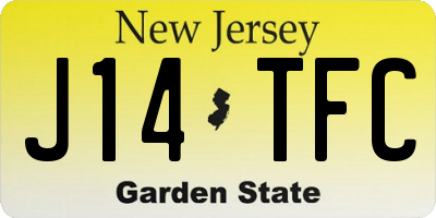 NJ license plate J14TFC